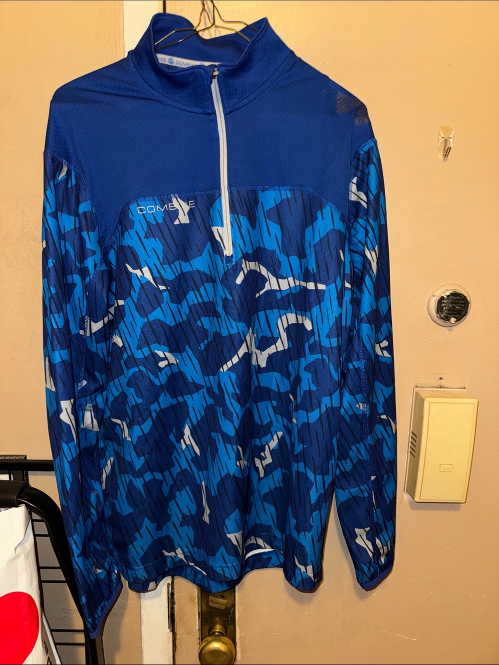 Under Armour Blue Camo Quarter-Zip Pullover